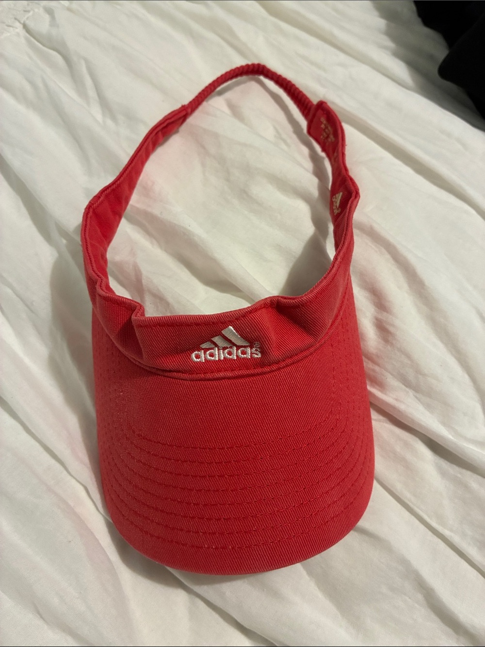 adidas Kids Red Visor with White Logo